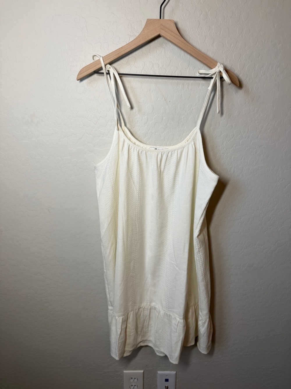 Madewell Lightestspun Tie-Strap Ruffle-Hem Cover-Up Dress Size M - Picture 4 of 6